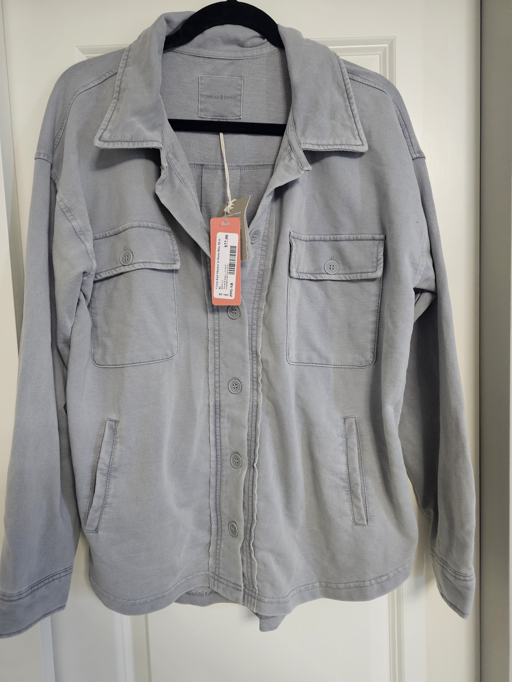 Thread & Supply Light Gray Button-Front Jacket